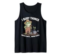 Funny Frog Gardener I Bury Things Plants People Tank Top