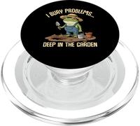 Funny Frog Gardener Quote I Bury Problems Deep In The Garden PopSockets PopGrip for MagSafe