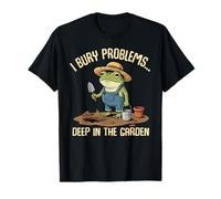 Funny Frog Gardener Quote I Bury Problems Deep in The Garden T-Shirt