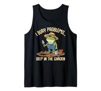 Funny Frog Gardener Quote I Bury Problems Deep in The Garden Tank Top
