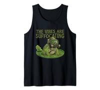 Funny Frog Gas Mask The Vibes are Suffocating Meme Tank Top