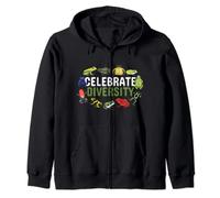 Funny Frog Gift Ideas | Lovers Celebrate Diversity Cute Frog Zip Hoodie