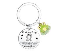 Funny Frog Gifts for Women Frog Keyring Inspirational Gifts for Women Encouragement Gift for Coworkers Best Friend Birthday Gifts Motivational Keyring Cheer Up Gift Positive Affirmations Gifts