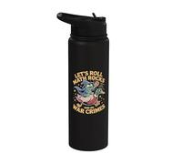 Funny Frog Goose Let's Roll Math Rocks and Do War Crimes Stainless Steel Insulated Water Bottle