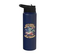Funny Frog Goose Let's Roll Math Rocks and Do War Crimes Stainless Steel Insulated Water Bottle