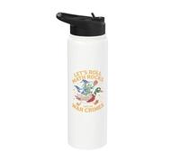 Funny Frog Goose Let's Roll Math Rocks and Do War Crimes Stainless Steel Insulated Water Bottle