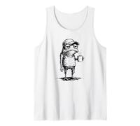 Funny Frog Graphics Men Women Grumpy Frog Drinking Coffee Tank Top