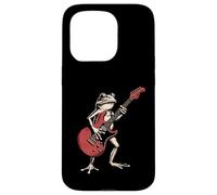 Funny Frog Guitarist Playing Electric Guitar Rock Musician Case for iPhone 15 Pro