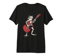 Funny Frog Guitarist Playing Electric Guitar Rock Musician Premium T-Shirt