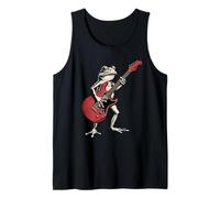 Funny Frog Guitarist Playing Electric Guitar Rock Musician Tank Top