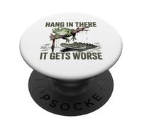 Funny Frog Hang in There Quote Cute Alligator Humor PopSockets Adhesive PopGrip