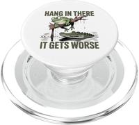 Funny Frog Hang in There Quote Cute Alligator Humor PopSockets PopGrip for MagSafe