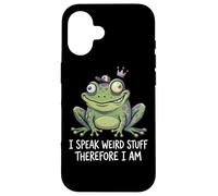 Funny Frog I Speak Weird Stuff Therefore I Am Meme Pun Case for iPhone 16