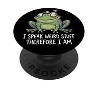Funny Frog I Speak Weird Stuff Therefore I Am Meme Pun PopSockets Adhesive PopGrip