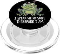 Funny Frog I Speak Weird Stuff Therefore I Am Meme Pun PopSockets PopGrip for MagSafe