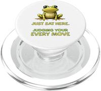 Funny Frog Judging Every Move Cute Humour Design PopSockets PopGrip for MagSafe
