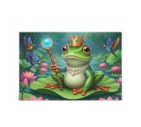 Funny Frog King Green Puzzles Jigsaw Puzzle Game Home Wall Artwork Fun Family Activity 1000pieces