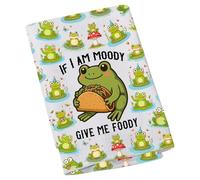 Funny Frog Kitchen Towel If I Am Moody Give Me Foody Kitchen Decor Dish Towel Mental Health Gift (foody Frog)