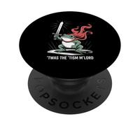 Funny Frog Knight Saying Autism Warrior Humor Women Men PopSockets Adhesive PopGrip
