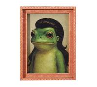 Funny Frog Magnet | Magnetic Frogs for Refrigerator | Funny Fridge Magnets | Retro Mini Framed Frog Art Wooden Magnets | Magnetic Frogs Photo Frames for Fridge Kitchen Decor