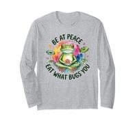 Funny Frog Meditation Quote - Mindful Eating Diet Humor Long Sleeve T-Shirt