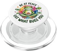 Funny Frog Meditation Quote - Mindful Eating Diet Humor PopSockets PopGrip for MagSafe