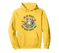 Funny Frog Meditation Quote - Mindful Eating Diet Humor Pullover Hoodie