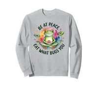 Funny Frog Meditation Quote - Mindful Eating Diet Humor Sweatshirt