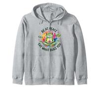 Funny Frog Meditation Quote - Mindful Eating Diet Humor Zip Hoodie