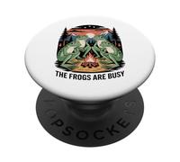 Funny Frog Meme The Frogs Are Busy Conspiracy Humor PopSockets Adhesive PopGrip