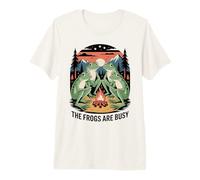 Funny Frog Meme The Frogs are Busy Conspiracy Humor Premium T-Shirt