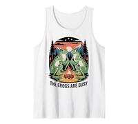 Funny Frog Meme The Frogs are Busy Conspiracy Humor Tank Top