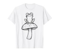 Funny Frog Mushroom Hand Drawn Drawing Scribble Sketch T-Shirt