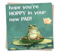 Funny Frog New Home Card - Hope You're Happy In Your New Pad