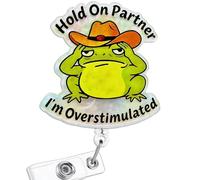 Funny Frog Nurse Badge Reel, Cute Nursing Badge Holder with Retractable Clip, Name Tag Pediatric Work Badge Buddy, Gifts for Medical Student RN LPN CNA MA Teacher Doctor