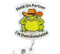 Funny Frog Nurse Badge Reel, Cute Nursing Badge Holder with Retractable Clip, Name Tag Pediatric Work Badge Buddy, Gifts for Medical Student RN LPN CNA MA Teacher Doctor
