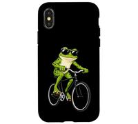 Funny Frog On A Bicycle Cycling Case for iPhone X/XS