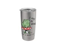 Funny Frog on Mushroom I May BE Wrong BUT I Doubt IT Stainless Steel Insulated Tumbler