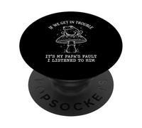 Funny Frog Papa Trouble Quote I Listened To Him PopSockets Adhesive PopGrip