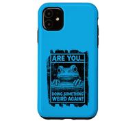 Funny Frog Peeking Over Log Doing Something Weird Again Case for iPhone 11