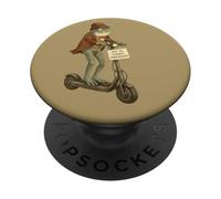 Funny Frog Riding a Scooter: Whimsical Animal Humor, PopSockets Adhesive PopGrip