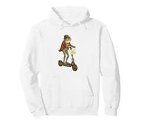 Funny Frog Riding a Scooter: Whimsical Animal Humor, Pullover Hoodie