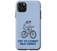 Funny Frog Riding Bicycle Off To Commit Mild Crimes Meme Case for iPhone 11 Pro Max