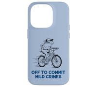 Funny Frog Riding Bicycle Off To Commit Mild Crimes Meme Case for iPhone 14 Pro