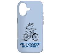 Funny Frog Riding Bicycle Off To Commit Mild Crimes Meme Case for iPhone 17