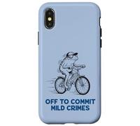 Funny Frog Riding Bicycle Off To Commit Mild Crimes Meme Case for iPhone X/XS