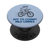 Funny Frog Riding Bicycle Off To Commit Mild Crimes Meme PopSockets Adhesive PopGrip
