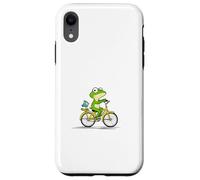 Funny Frog Riding Bicycle with Cute Bird, Animal Cycling Case for iPhone XR