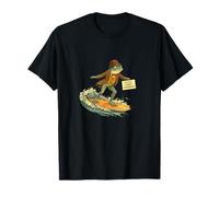 Funny Frog Riding the Waves: Whimsical Animal Humor, T-Shirt