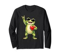 Funny Frog Rock On Men Women Kids St. Valentine's Day Long Sleeve T-Shirt